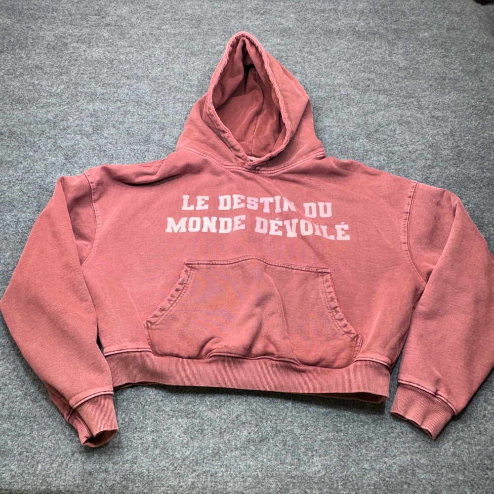 Talentless Hoodie Womens XL Red Le Destin Graphic Crop Streetwear 20011